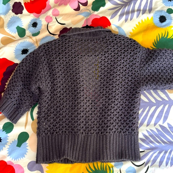 Chunky purple snap cardigan sweater - Picture 3 of 7